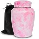 Pink Flower Marble Finish Decorative Urns