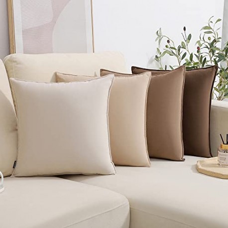 Velvet Throw Pillow Covers 16x16 Set of 4