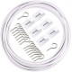 Curtain Wire with Self-Adhesive Hooks 6 Meters 20 Feet 8 Pairs