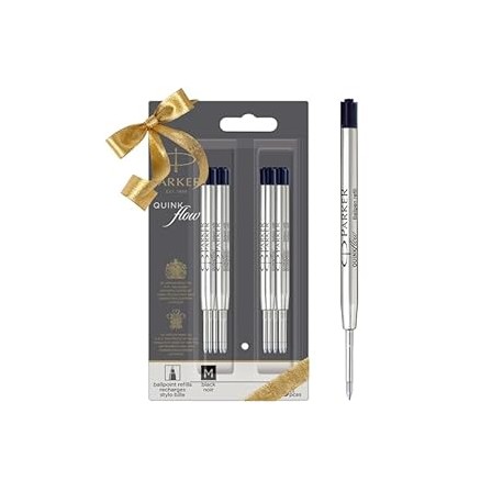 Authentic Black Ink Refills, Medium Point, For Ballpoint Pens, 10 Count