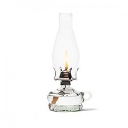 12-inch Chamber Oil Lamp Clear Glass
