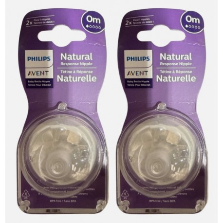 2 Pack Philips Avent Natural Response Nipples