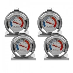 4-Pack Classic Series Large Dial Refrigerator Freezer Thermometer
