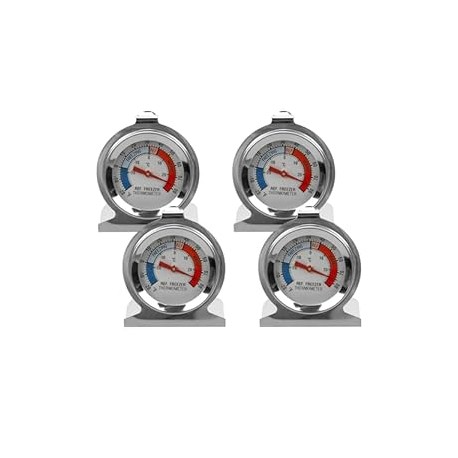 4-Pack Classic Series Large Dial Refrigerator Freezer Thermometer