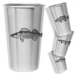 Freshwater Fish (Set of 4) Stainless Steel Pint Cups