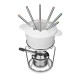 13-Piece Cast Iron Fondue Set, White, 10"