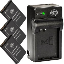 Pack of 3 EN-EL23 Batteries and Battery Charger for Nikon Coolpix B700