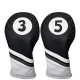 Golf Headcovers Black and White Leather Style 3 & 5 Fairway Head Covers