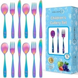 12 Piece Stainless Steel Kids Silverware Set