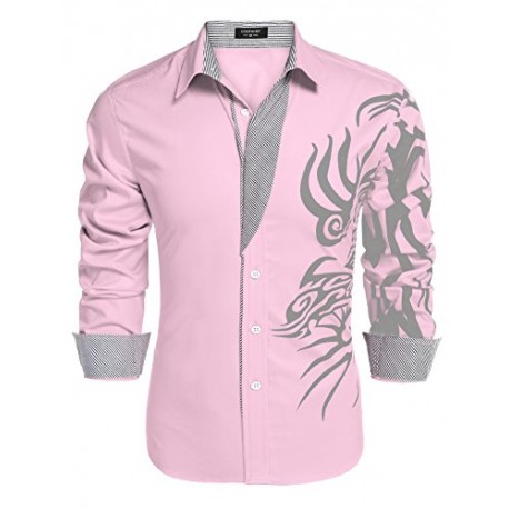 Men's Slim Fit Dress Shirt Casual