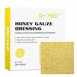 Honey Gauze Dressing 4" x 4", (5 PCS/Box)