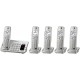 Panasonic KX-TGE275S Link2Cell Bluetooth Enabled Phone with Answering Machine, 5 Cordless Handsets, Silver (Renewed)