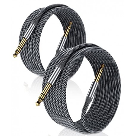 1/4 Inch TRS Instrument Guitar Cable 10ft 2Pack