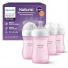 Philips Avent Natural Baby Bottles 9oz, Pink, 4-Pack, SCY903/14