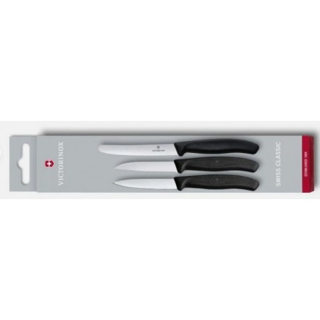 Victorinox Swiss Kitchen Paring Knife 3pcs Set 6.7113.3 Black