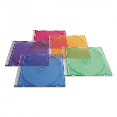 Verbatim CD/DVD Slim Jewel Cases (0.21 inches) - Assorted Colors - 50 pack