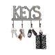 Vintage Cast Iron Key Rack with Screws and Anchors – 6x8 - White