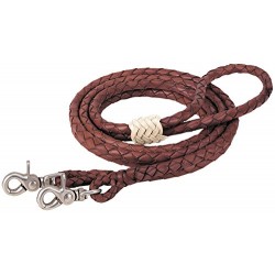 Weaver Leather Round Braided Latigo Roper Rein, Brown, 3/8" x 8'