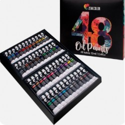 Oil Paint Set 48 X 12Ml (0.4Oz) Pack of 48 Tubes of Oil Paints for Canvas Painti