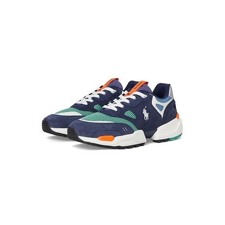 POLO RALPH LAUREN Mens Jogger Suede Mesh Sneakers