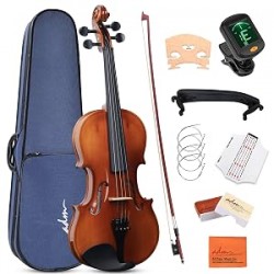 ADM 4/4 Full Size Wood Violin Set Beginner Acoustic Fiddle Kit