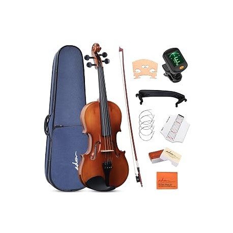 ADM 4/4 Full Size Wood Violin Set Beginner Acoustic Fiddle Kit