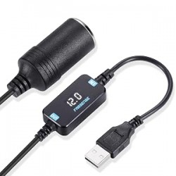 FARSENSE USB to 12V Step Up Converter Cable Type-C Car