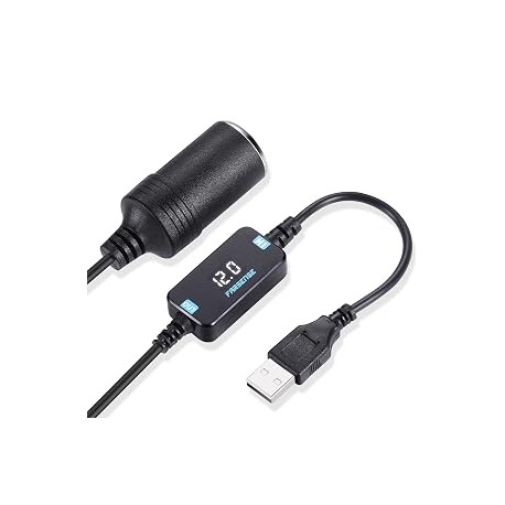 FARSENSE USB to 12V Step Up Converter Cable Type-C Car