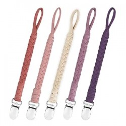 duludulu Braided Pacifier Clips Baby Girl