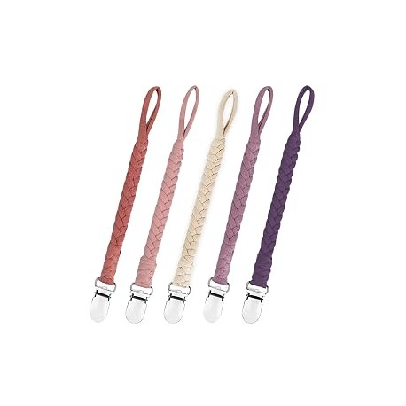 duludulu Braided Pacifier Clips Baby Girl