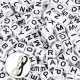 600pcs Beads Letter Beads Mixed White Acrylic Plastic Beads Alphabet
