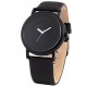 Black Polyurethane Synthetic Leather Band Quartz Wrist Watch