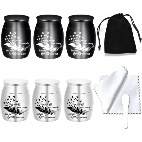 Small keepsake urns for human ashes – Set of 6