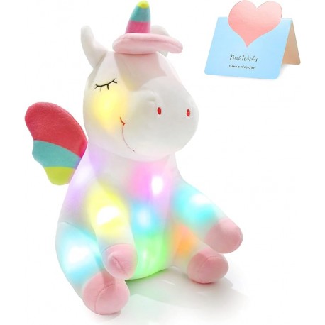12-inch unicorn plush toy with LED lights