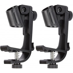 Adjustable drum rim microphone clips