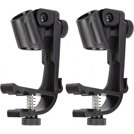 Adjustable drum rim microphone clips