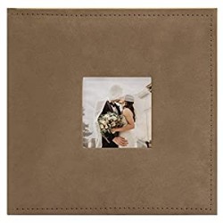 Album, Holds 200 4"x6" Pictures, 2 per Page, Suede Cover, Brown, 200-4x6