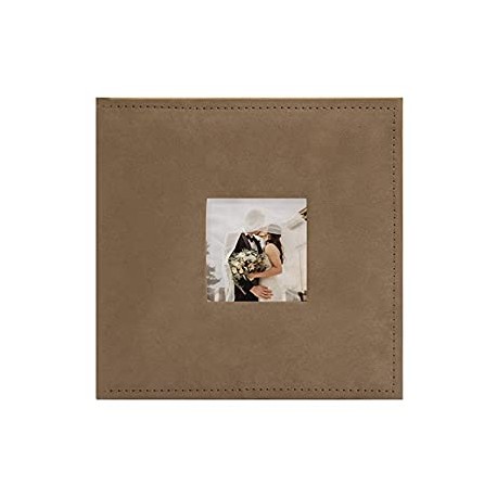 Album, Holds 200 4"x6" Pictures, 2 per Page, Suede Cover, Brown, 200-4x6