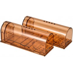 2 Humane Smart No Kill Mouse Trap Catch and Release, Safe for People and Pet-2, Brown