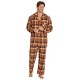 Mens Flannel Pajamas, Long 100% Cotton Pj Set
