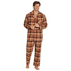 Mens Flannel Pajamas, Long 100% Cotton Pj Set