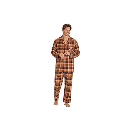 Mens Flannel Pajamas, Long 100% Cotton Pj Set