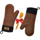 Silicone Oven Mitts - 1 Pair of Oven Mitts, with 1 Free Spatula