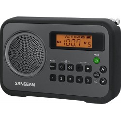 Sangean PR-D18BK AM/FM/Portable Digital Radio with Protective Bumper (Gray/Black)