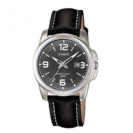 Casio Women's Black Leather Quartz Watch