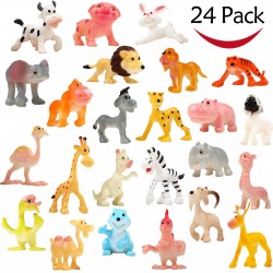 4 Pack Mini Plastic Wild Animals Models Toys Kit