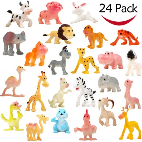 4 Pack Mini Plastic Wild Animals Models Toys Kit