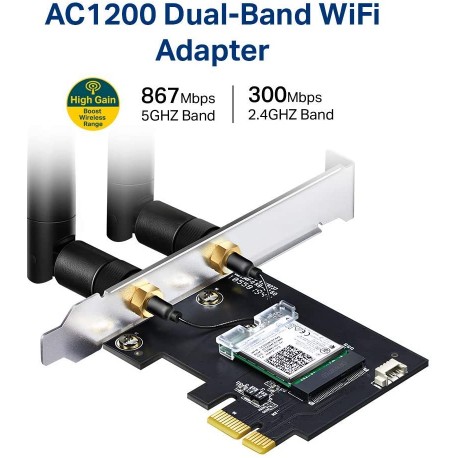 TP-Link AC1200 PCIe WiFi Card for PC |Bluetooth 4.2 |Dual Band Wireless Network Card (2.4Ghz / 5Ghz