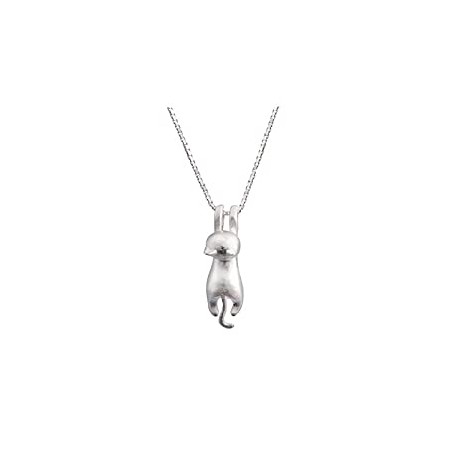Sterling Silver Cat Necklace Cat Pendant Necklace for Women