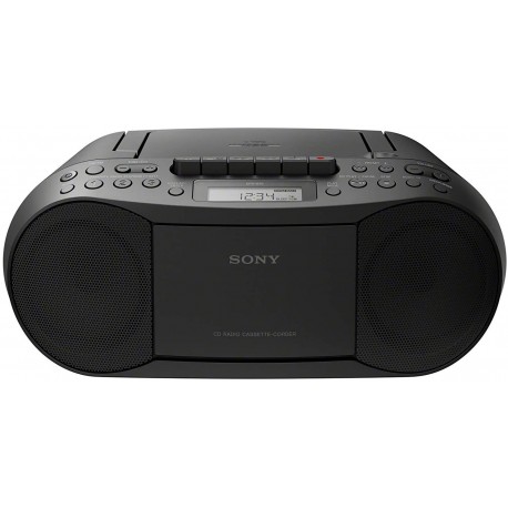 CD/MP3 Cassette Boombox Home Audio Radio, Black, With Aux